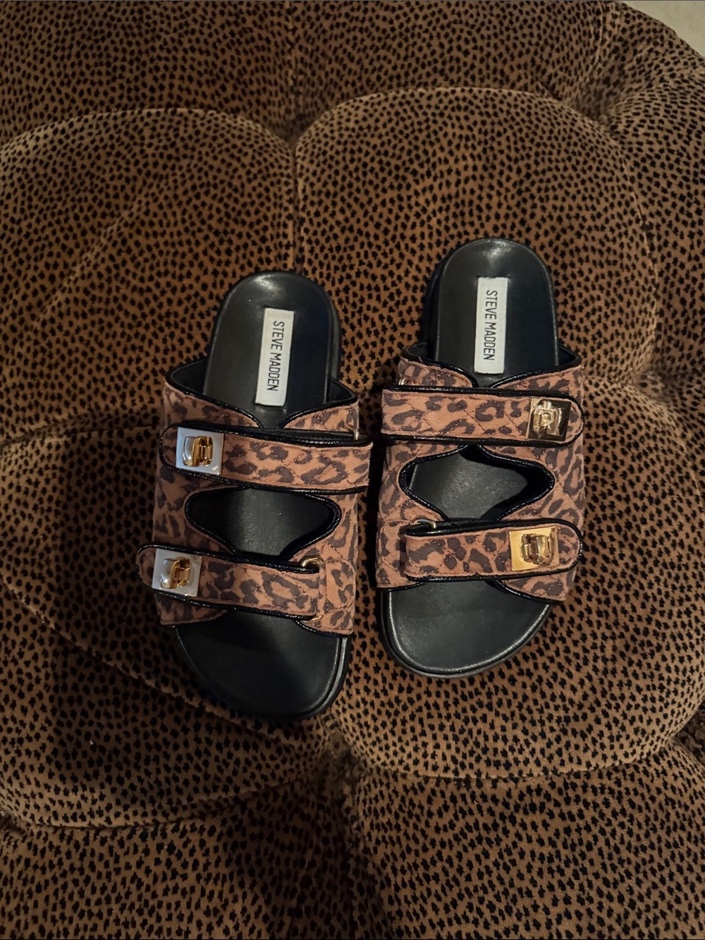 Steve Madden Schomona Leopard Print Sandals
